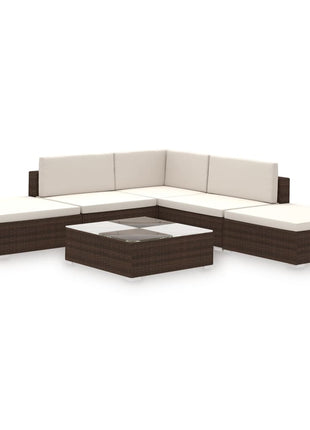 Loungeset Met Kussens Poly Rattan