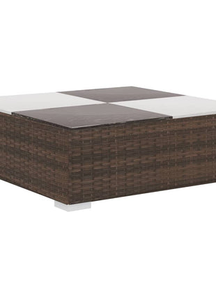 Loungeset Met Kussens Poly Rattan