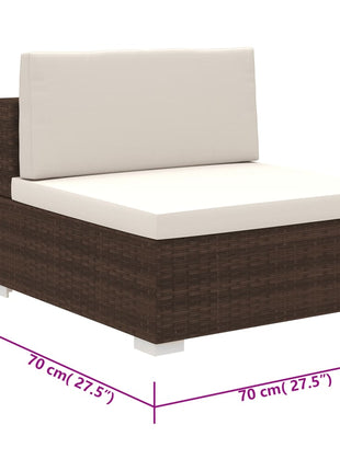 Loungeset Met Kussens Poly Rattan