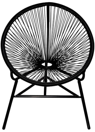 Tuinmaanstoel poly rattan zwart