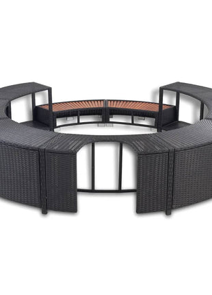 Hottub-ombouw poly rattan zwart