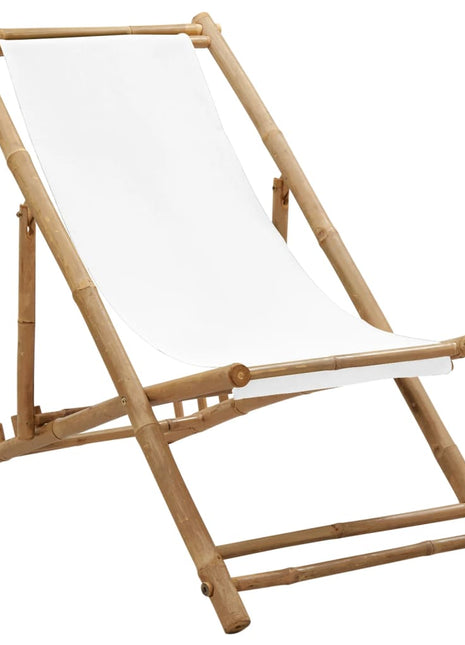 Terrasstoel bamboe en canvas