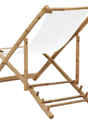 Terrasstoel bamboe en canvas