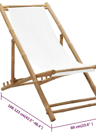 Terrasstoel bamboe en canvas