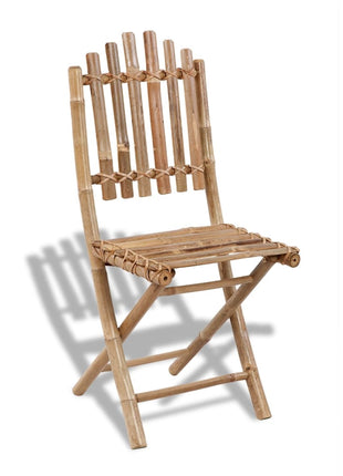 Tuinstoelen 2 st inklapbaar bamboe