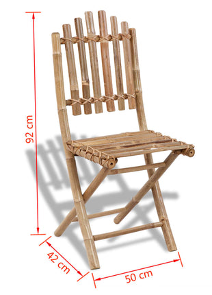 Tuinstoelen 2 st inklapbaar bamboe