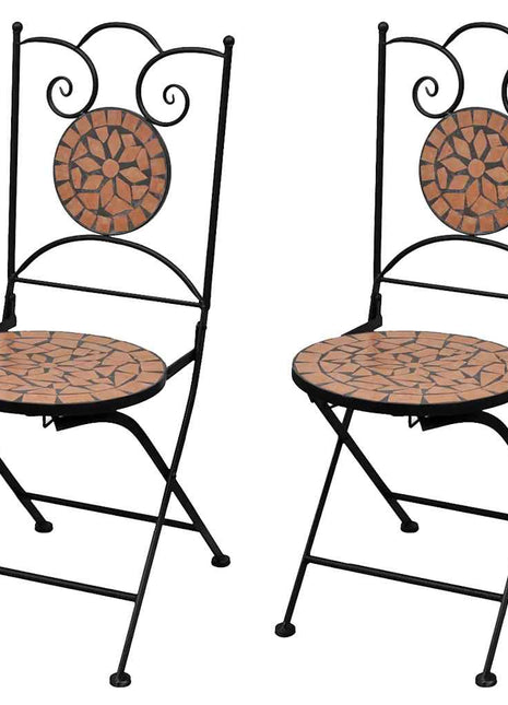 Bistrostoelen inklapbaar 2 st keramiek terracottakleurig