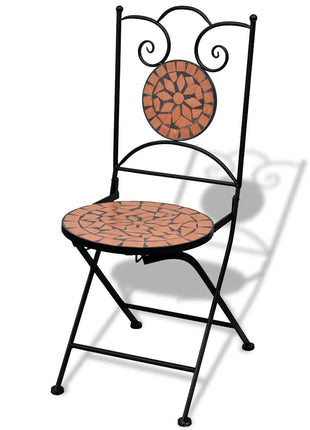 Bistrostoelen inklapbaar 2 st keramiek terracottakleurig