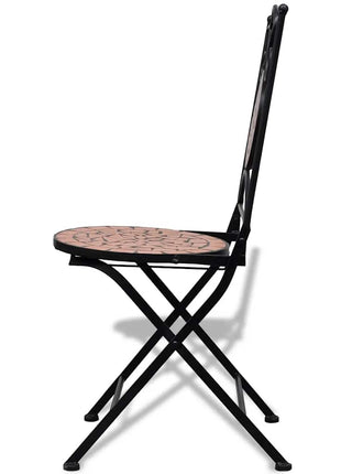 Bistrostoelen inklapbaar 2 st keramiek terracottakleurig