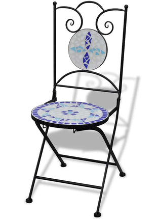Bistrostoelen inklapbaar 2 st keramiek blauw en wit