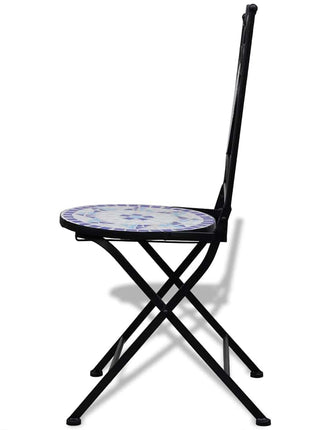 Bistrostoelen inklapbaar 2 st keramiek blauw en wit