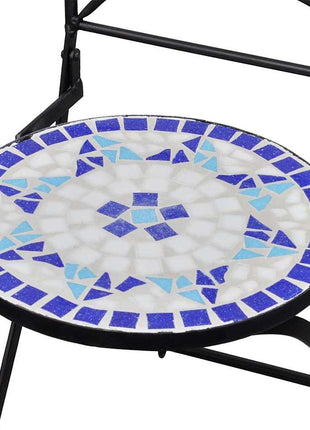Bistrostoelen inklapbaar 2 st keramiek blauw en wit
