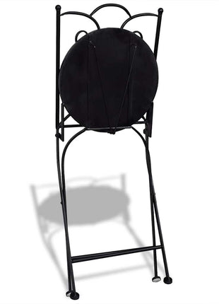 Bistrostoelen inklapbaar 2 st keramiek blauw en wit