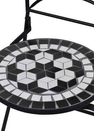Bistrostoelen inklapbaar 2 st keramiek zwart en wit
