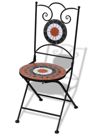 Bistrostoelen inklapbaar 2 st keramiek terracottakleurig en wit