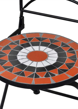 Bistrostoelen inklapbaar 2 st keramiek terracottakleurig en wit