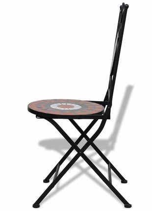 Bistrostoelen inklapbaar 2 st keramiek terracottakleurig en wit