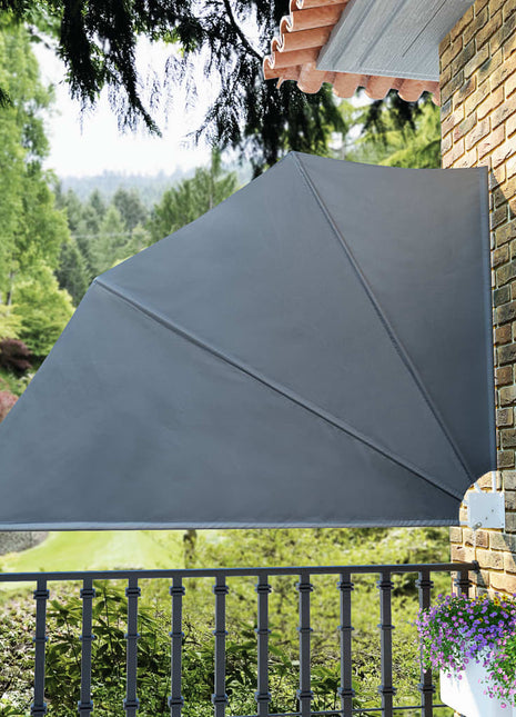 Balkonscherm inklapbaar 160x240 cm grijs