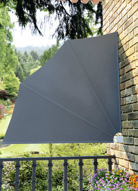 Balkonscherm inklapbaar 140x140 cm grijs