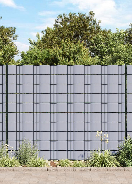 Tuinscherm 70x0,19 m PVC lichtgrijs