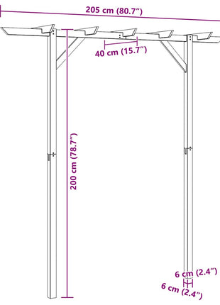 Pergola 205X40X203 Cm Hout