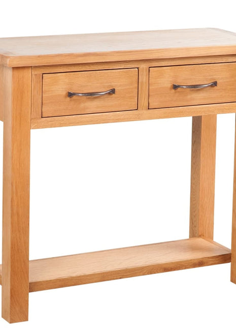 Wandtafel Met 2 Lades 83X30X73 Cm Massief Eikenhout Wit