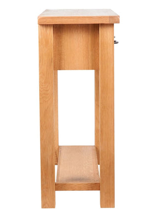 Wandtafel Met 2 Lades 83X30X73 Cm Massief Eikenhout Wit