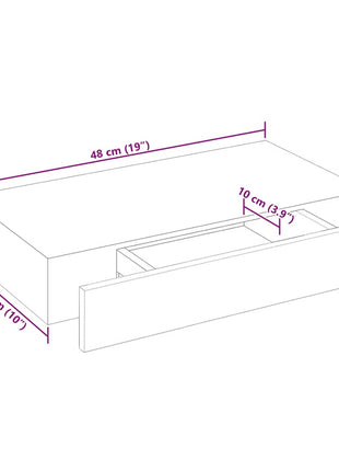 Wandschap Met Lade Zwevend Mdf Wit