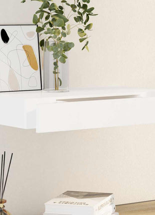 Wandschap Met Lade Zwevend Mdf Wit