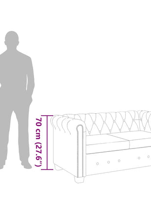 Tweezitsbank Chesterfield-Stijl Kunstleer Wit