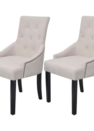 Eetkamerstoelen Stof Crèmegrijs