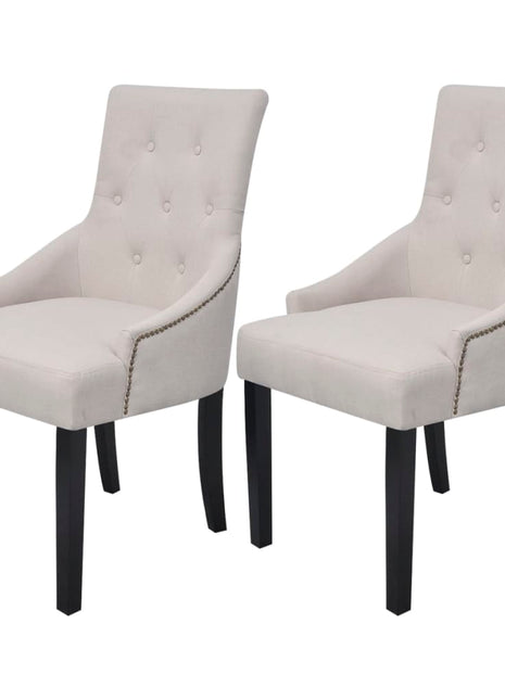 Eetkamerstoelen Stof Crèmegrijs