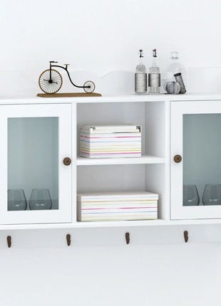 Wandschap Voor Boeken/Dvd's Mdf Wit Wit