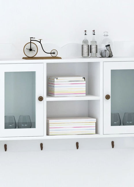 Wandschap Voor Boeken/Dvd's Mdf Wit Wit
