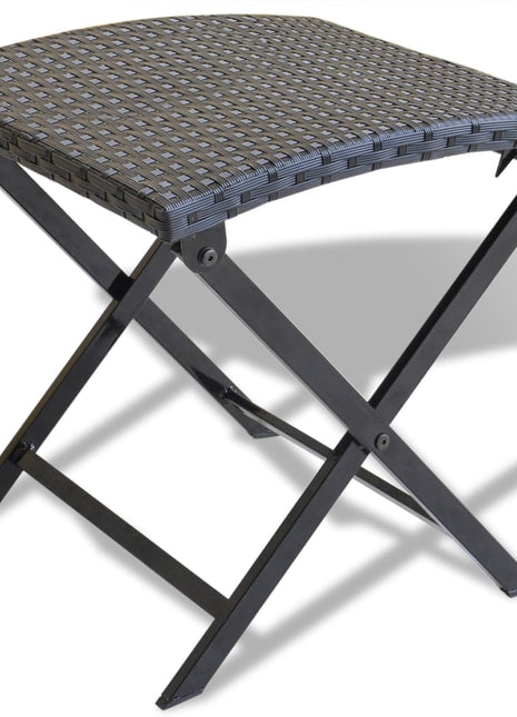 Kruk inklapbaar poly rattan zwart