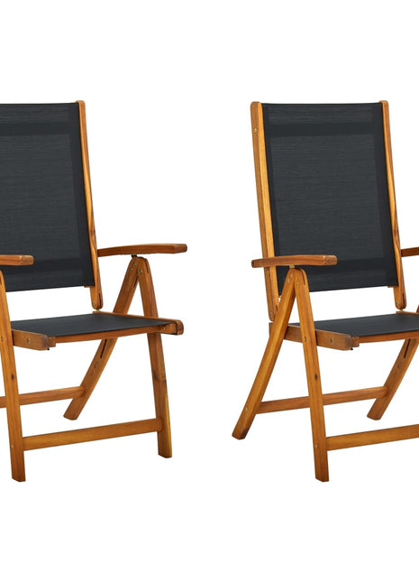 Tuinstoelen inklapbaar 2 st massief acaciahout en textileen