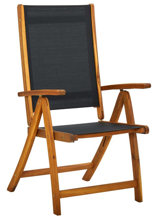 Tuinstoelen inklapbaar 2 st massief acaciahout en textileen