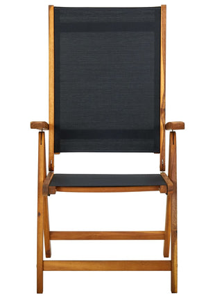Tuinstoelen inklapbaar 2 st massief acaciahout en textileen