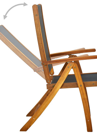 Tuinstoelen inklapbaar 2 st massief acaciahout en textileen