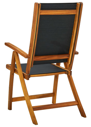 Tuinstoelen inklapbaar 2 st massief acaciahout en textileen