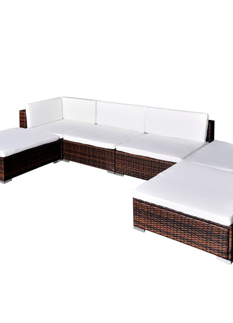 Loungeset Met Kussens Poly Rattan