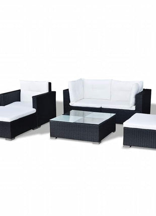 Loungeset Met Kussens Poly Rattan