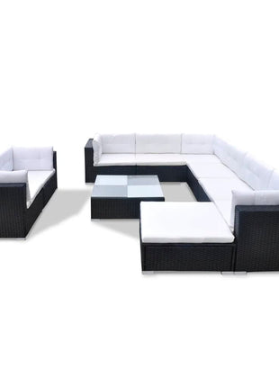 Loungeset Met Kussens Poly Rattan