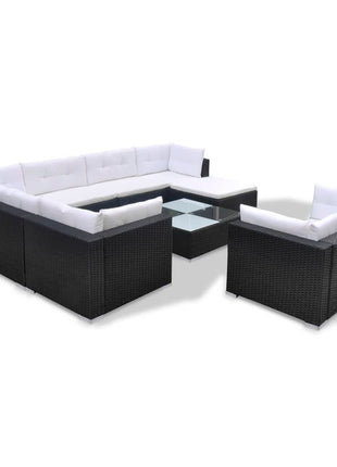 Loungeset Met Kussens Poly Rattan