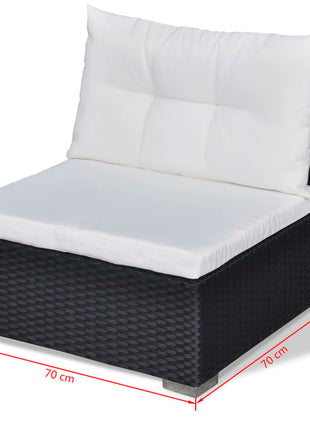 Loungeset Met Kussens Poly Rattan