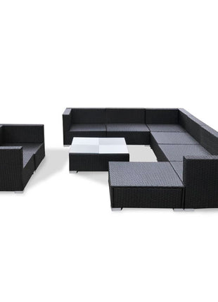 Loungeset Met Kussens Poly Rattan