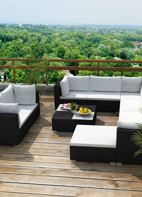 Loungeset Met Kussens Poly Rattan