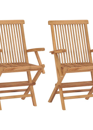 Tuinstoelen inklapbaar 2 st massief teakhout