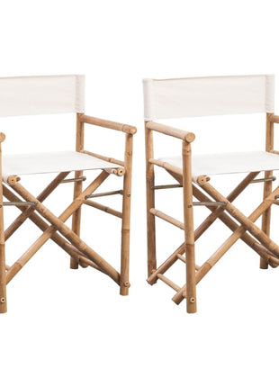 Regisseursstoelen 2 st inklapbaar bamboe en canvas