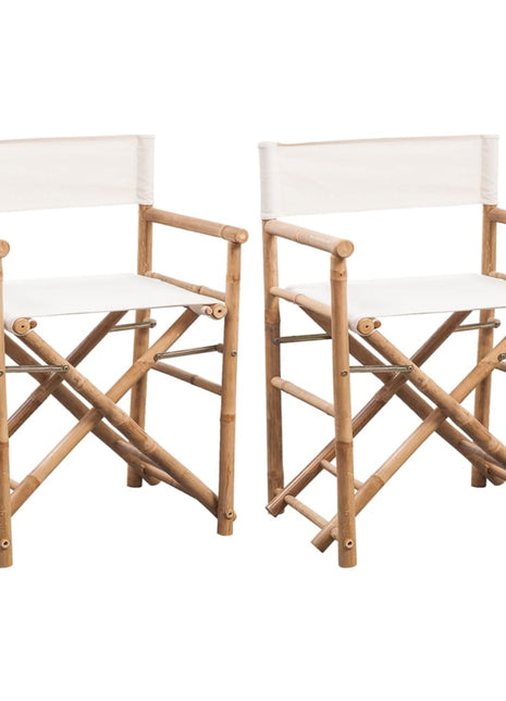 Regisseursstoelen 2 st inklapbaar bamboe en canvas